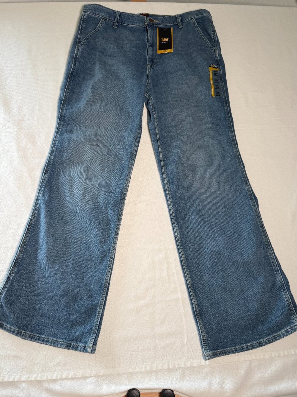Lee Legendary A-Line High Rise Stretch Relaxed Fit Blue Jeans Wide Leg size 16M
